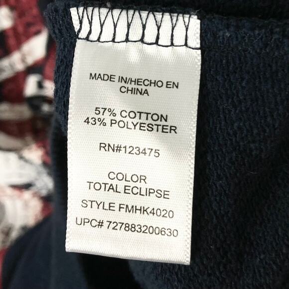 NWOT FRENCH CONNECTION Sweatshirt Track Jacket XL Navy Graphic-Art-London Zip - Picture 6 of 9